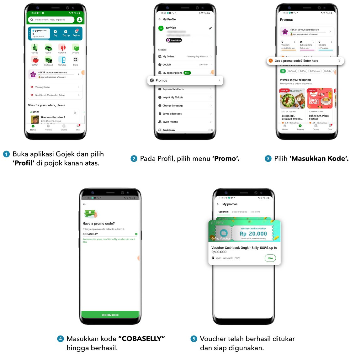 Tukarkan Voucher di Aplikasi Gojek